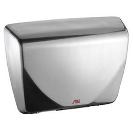 ASI 0184 Sensor Hand Dryer With Steel Cover and Porcelain Finish 277 Volt