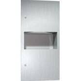 Combination Commercial Paper Towel Dispenser/Waste Receptacle, Surface-Mounted, Stainless Steel ASI 64623-9