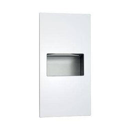 Piatto Recessed Paper Towel Dispenser and Waste Receptacle, White Phenolic Door, 14-1/4" x 28 x 4-9/16"" ASI 64623-00