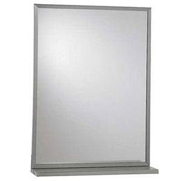 Commercial Bathroom Mirror, Stainless Steel Channel Frame Mirror with Shelf
