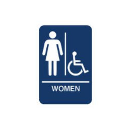 ADA Women Accessible Restroom Sign With Braille