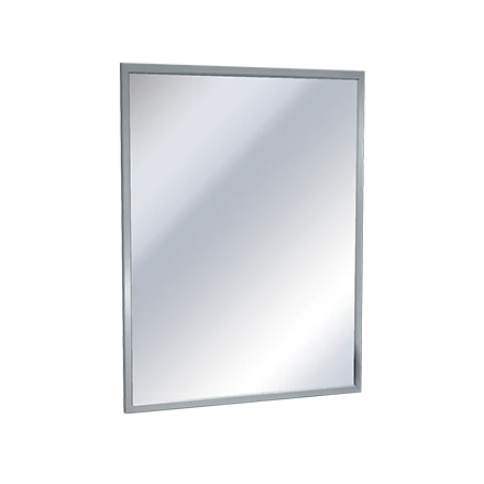 24x36 stainless steel channel frame mirror for commercial restroom installation
