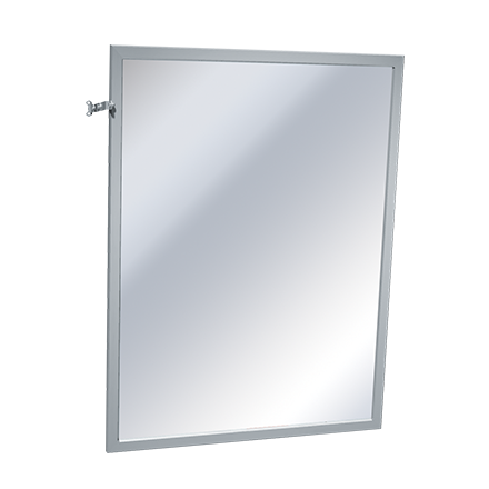 ASI 0600-T1624 Mirror - Adjustable Tilt, Stainless Steel Inter-Lok Frame - Plate Glass - 16"W X 24"H
