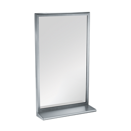ASI 20655-1830 Roval™ - Mirror with Shelf - Stainless Steel, Inter-Lok Frame - Plate Glass 18"W X 30"H 
