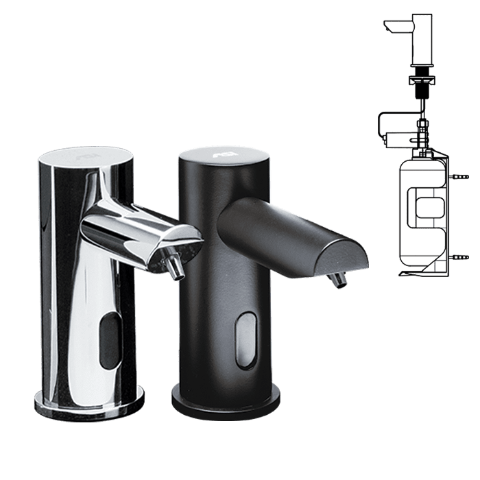 ASI-0391-6-1AC EZ Fill™ Stand-Alone Liquid Soap Dispenser - 6 Pack, AC Plug-In, 1L Bottle