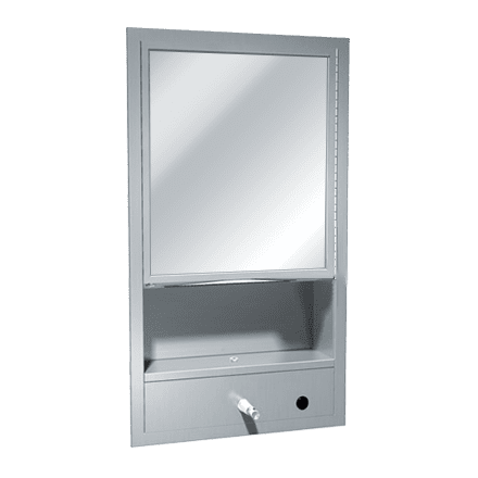 ASI-0430 Recessed Restroom Cabinet - Mirror, Towel & Soap