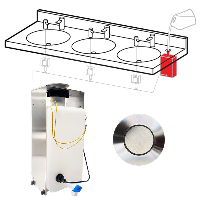 ASI 0387 Multi-Feed Soap System - Top Fill, Vanity Mount