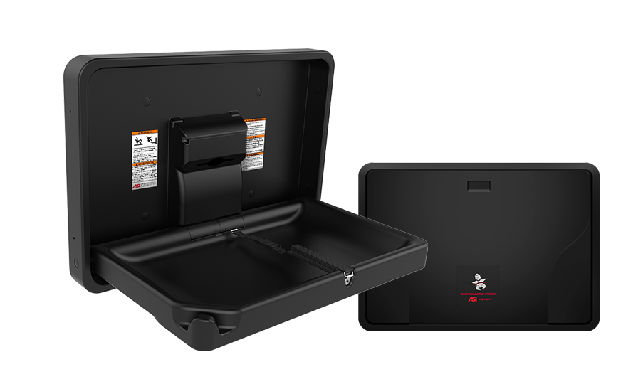 ASI 9014-41 Matte Black Baby Changing Station - Surface Mount
