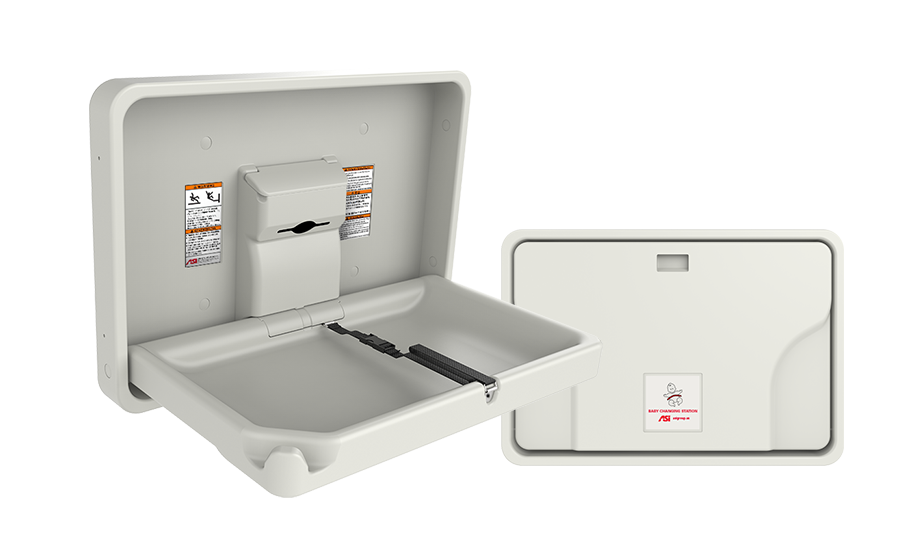ASI 9014 Horizontal Baby Changing Station - Plastic, Surface Mount