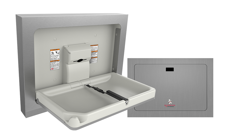 ASI 9018-9 Baby Changing Station - Stainless Steel, Horizontal
