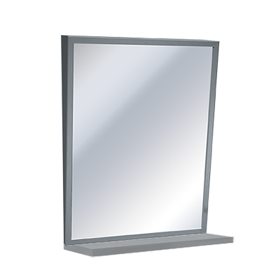 ASI 0537-1630 Mirror w/ Shelf - Fixed Tilt, Stainless Steel Frame16"W X 30"H