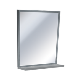 ASI 0537-1630 Mirror w/ Shelf - Fixed Tilt, Stainless Steel Frame16"W X 30"H