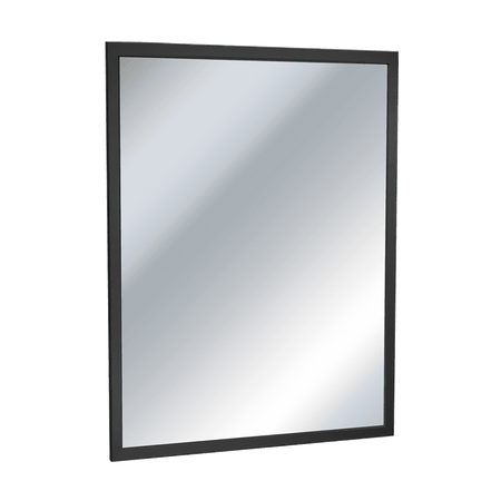 ASI 0600-41 Matte Black - Mirror - Powder Coated Stainless - Inter-Lok Angle Frame - Plate Glass