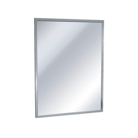 ASI 0620-7226 Mirror - Stainless Steel, Chan-Lok Frame - Plate Glass - 72"W X 26"H