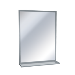 ASI 0625-1622 Mirror - Stainless Steel, Chan-Lok Frame w/ Shelf - Plate Glass - 16"W X 22"H