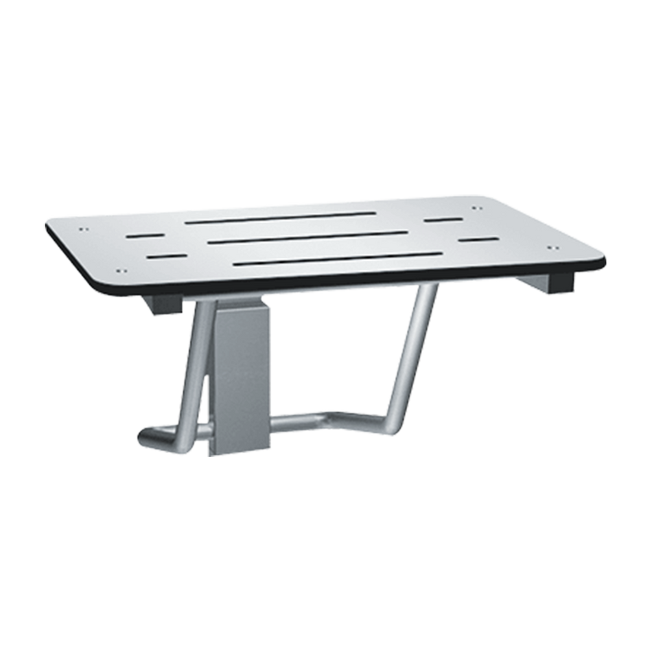 ASI 8203-33 Folding Shower Seat - ADA White Phenolic, 33"