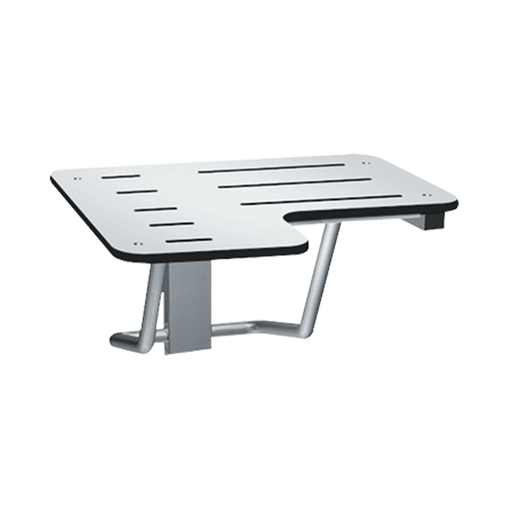 ASI 8206-R-28 Folding Shower Seat - ADA White Phenolic, Right Hand