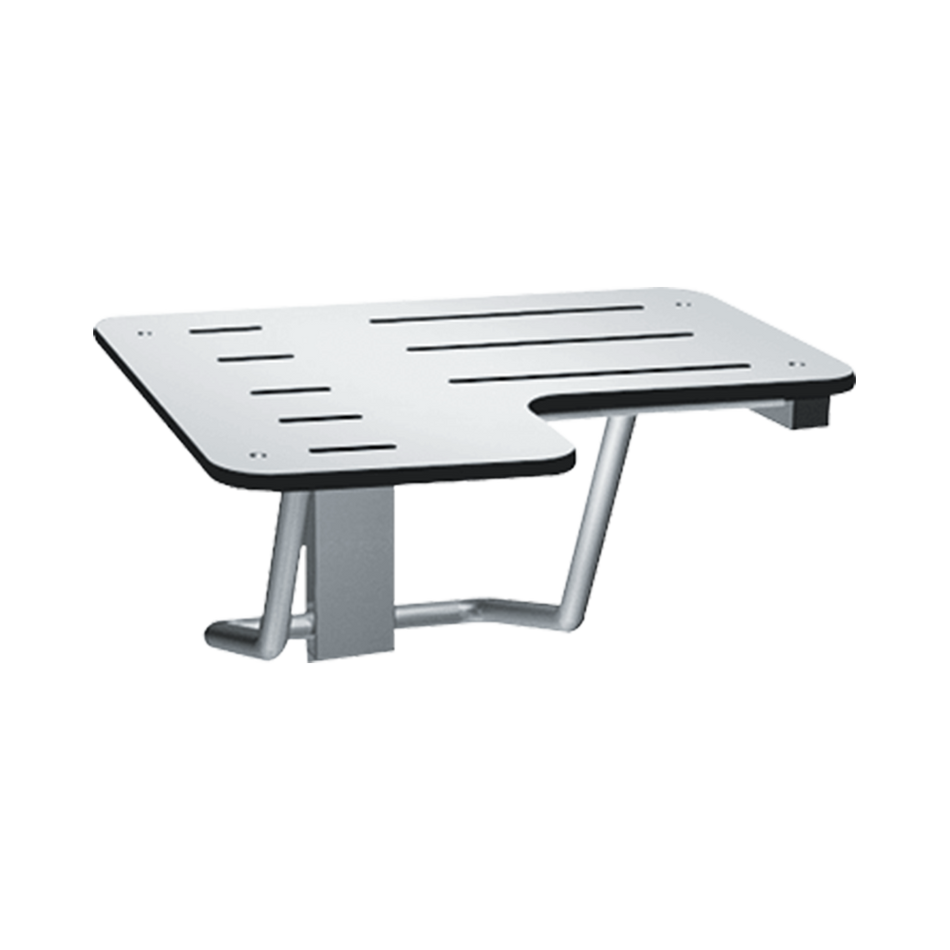 ASI 8206-R-28 Folding Shower Seat - ADA White Phenolic, Right Hand