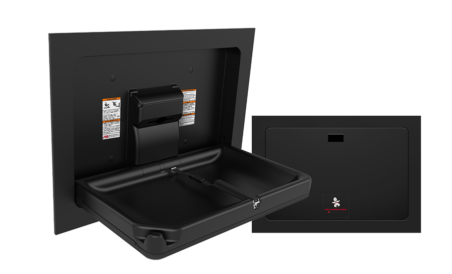 ASI 9018-41 Recessed Baby Changing Station - Matte Black