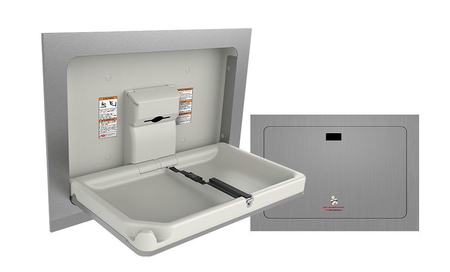 ASI 9018 Recessed Baby Changing Station - Stainless Steel