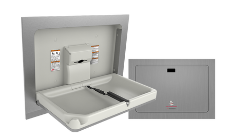 ASI 9018 Recessed Baby Changing Station - Stainless Steel