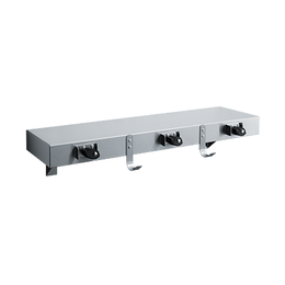 ASI 1315-3 Shelf/Utility Hook & Mop Strip w/ Drying Rod - 2 Hooks, 3 Holders - 30"L - Surface Mounted