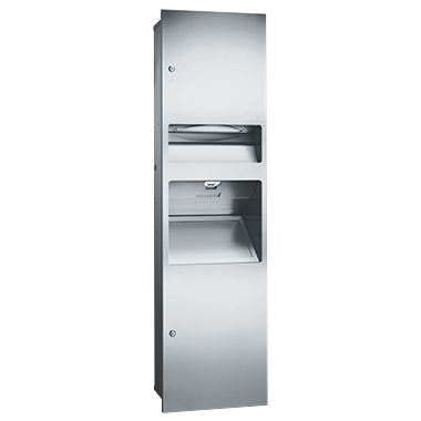 ASI 64672-1 Simplicity™ - 3-in-1 High-Speed Hand Dryer, Paper Towel Disp & Waste Receptacle - (110-120V) - Multi, C-Fold - 6.8 gal - Recessed