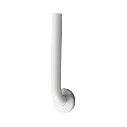 ASI 3801-18AW Snap Flange (1-1/2" O.D) White Antimicrobial Powder Coated Finish -  Straight Grab Bar, 18”  