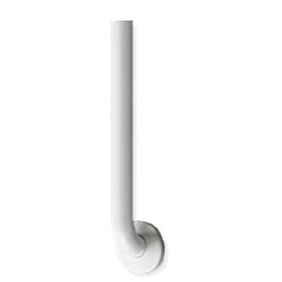ASI 3801-18W Snap Flange (1-1/2" O.D) White Powder Coated Finish - Straight Grab Bar, 18”  