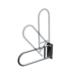 ASI 3414-P Swing Up Grab Bar (1-1/4" O.D) - Peened - w/ Toilet Tissue Holder - Surface Mounted