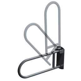 ASI 3414-25 Swing Up Grab Bar (1-1/4" O.D) - Smooth - w/ Toilet Tissue Holder - Surface Mounted