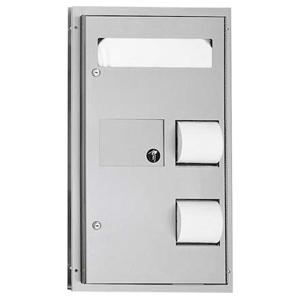 ASI 0483 Surface Mount Seat Cover & Toilet Paper Dispenser with Sanitary Disposal - Stainless Steel