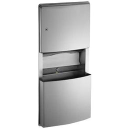 Recessed Paper Towel Dispenser and Removable Waste Receptacle -Stainless Finish