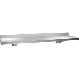 Commercial Shelf w/ Backsplash, 5" D x 48 L, Stainless Steel w/ Satin Finish" ASI 0694-48