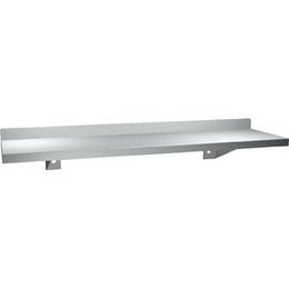 Commercial Shelf w/ Backsplash, 5" D x 60 L, Stainless Steel w/ Satin Finish" ASI 0694-60