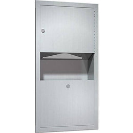 Combination Commercial Paper Towel Dispenser/Waste Receptacle, Recessed-Mounted, Stainless Steel ASI 0462-AD