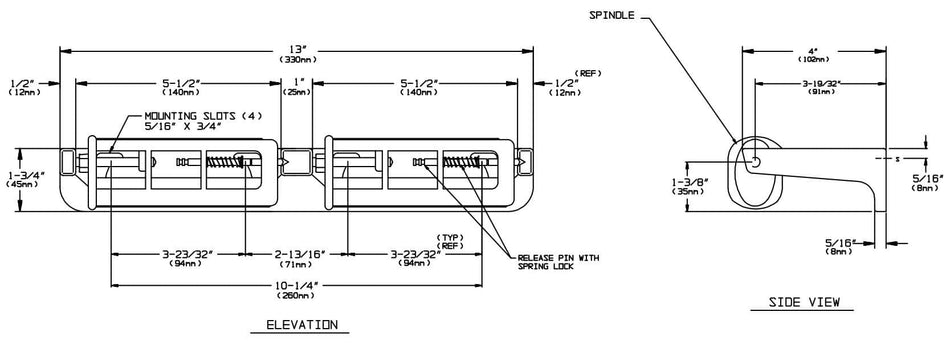 ASI 0264-1 Commercial Double Roll Toilet Paper DispensertabbSurface-MountedtabbMetal