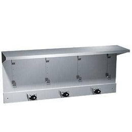 ASI 1308-3 Shelf/Utility Hook & Mop Strip - 4 Hooks, 3 Holders - 34" L - Surface Mounted