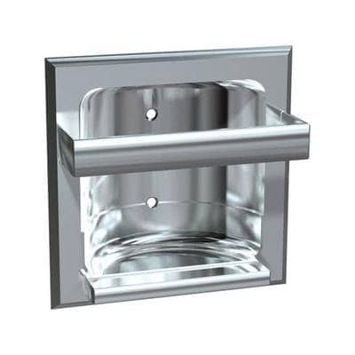 Soap Dish, Recessed w/Round Bar, Chrome Plated Zamak ASI 0410-Z