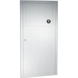 Commercial Restroom Waste Receptacle, 3 Gallon, Recessed-Mounted, 12-3/4" W x 26-1/2 H, 4" D, Stainless Steel" ASI 04733