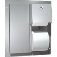 ASI 0032 Washroom Accessories Dispenser - Twin Hide-A-Roll - Partition Mounted