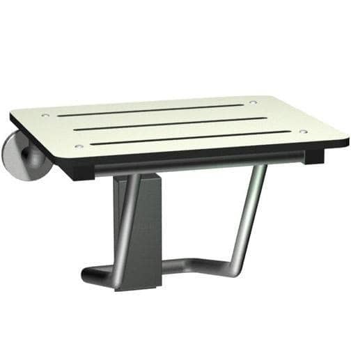 ASI 8203 Folding Shower Seat  - Rectangular, ADA - Solid Phenolic, White - Compact 18"W