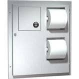 Combination Toilet Paper Dispenser /Napkin Disposal, Recessed-Mounted, Stainless Steel ASI 04823