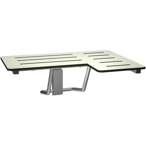 ASI 8206-R Folding Shower Seat  - L-Shaped, Right Hand, ADA - Solid Phenolic, White - 33"W