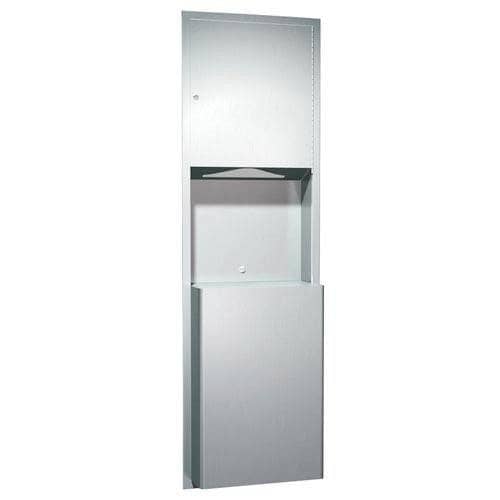 ASI 0469-2 Traditional™ - Paper Towel Dispensers Disp. & Waste Receptacle - Multi, C-Fold - 12 gal. Semi-Recessed