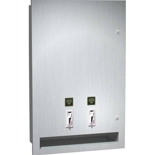 ASI 04684-25 Sanitary Napkin and Tampon Dispenser - 25¢ Operation - Recessed