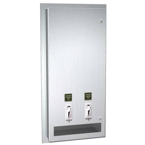 ASI 0864-25 Sanitary Napkin and Tampon Dispenser - 25¢ Operation - Surface Mounted