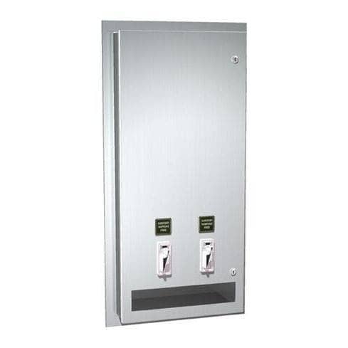 ASI 0464-50 Sanitary Napkin and Tampon Dispenser - 50¢ Operation - Recessed
