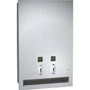 ASI 0468-F Sanitary Napkin and Tampon Dispenser - Free Operation - Recessed