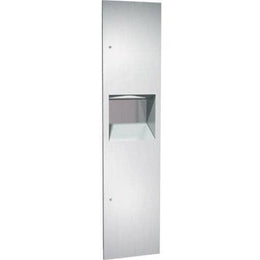 Combination Commercial Paper Towel Dispenser/Waste Receptacle, Semi-Recessed-Mounted, Stainless Steel ASI 64676-2